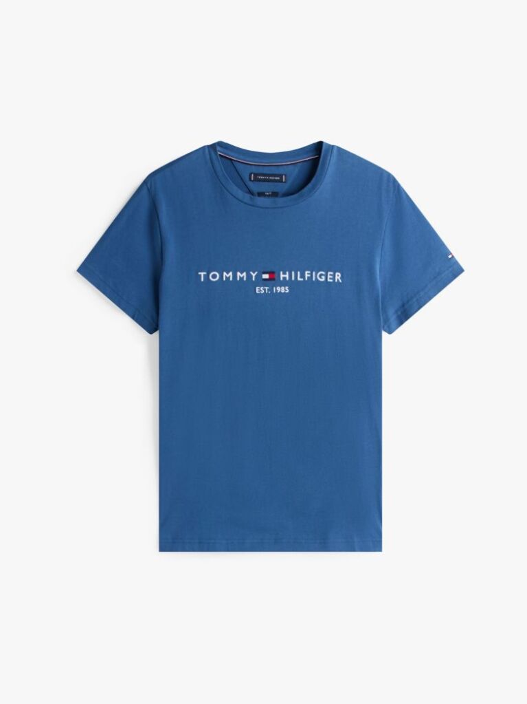 Blue Organic Cotton Chest Logo T-Shirt  Men
