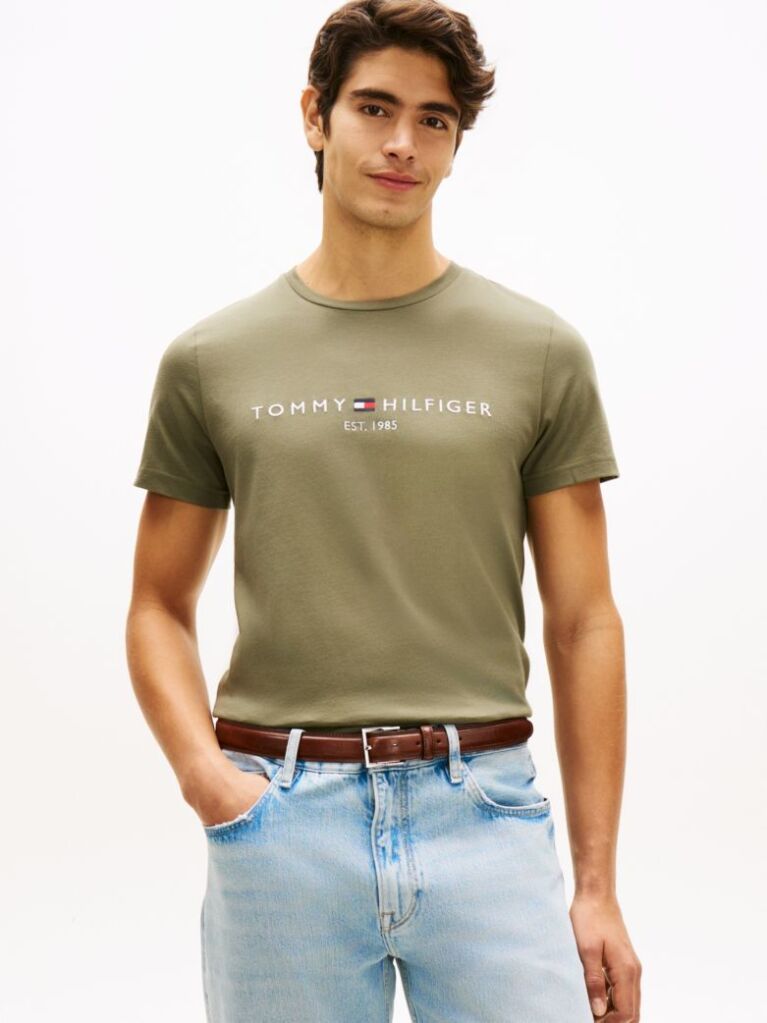 Green Organic Cotton Chest Logo T-Shirt  Men