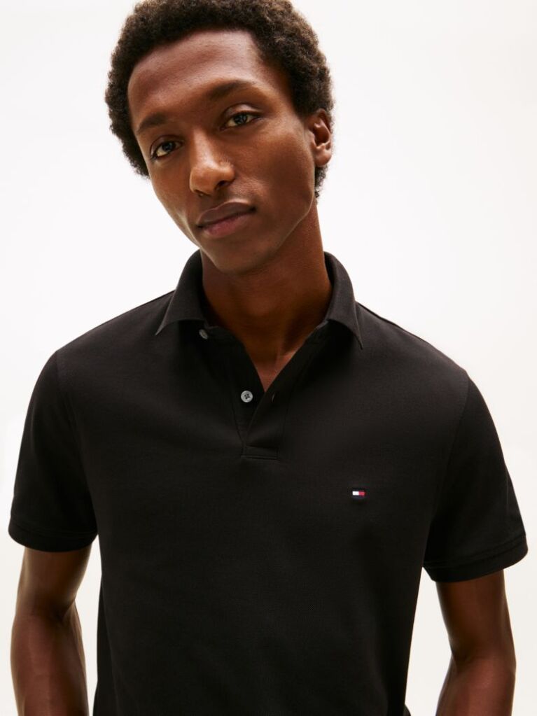 Black 1985 Organic Cotton Regular Fit Polo  Men