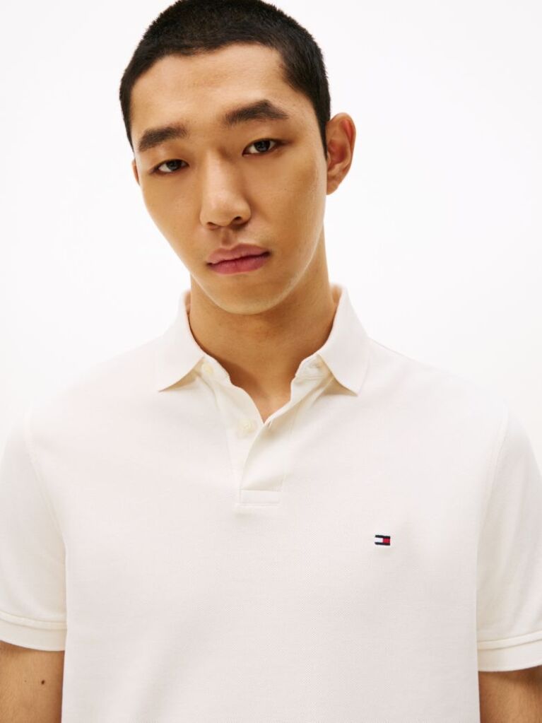 White 1985 Organic Cotton Regular Fit Polo  Men