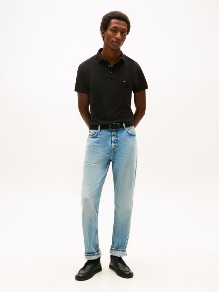 Black 1985 Organic Cotton Slim Fit Polo  Men
