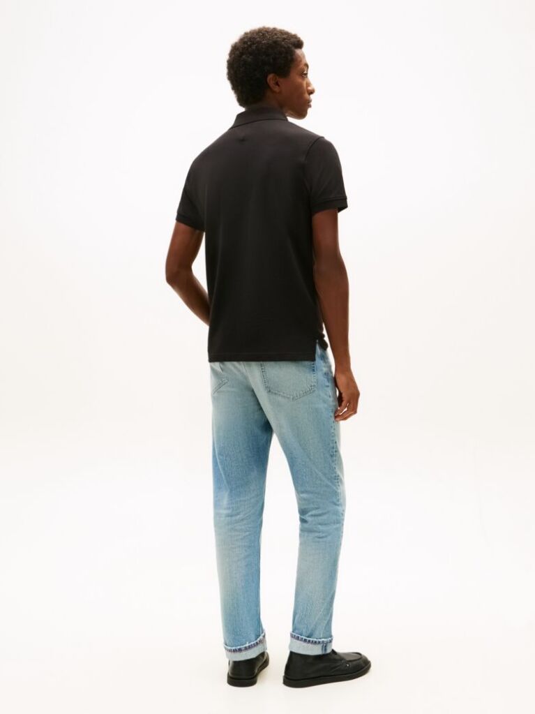 Black 1985 Organic Cotton Slim Fit Polo  Men