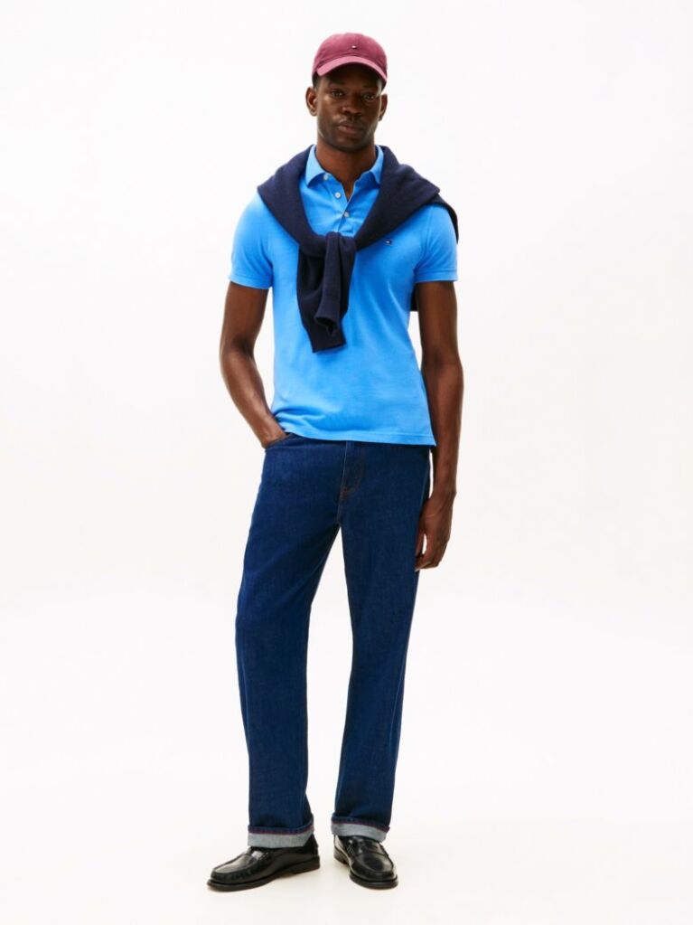 Blue 1985 Organic Cotton Slim Fit Polo  Men