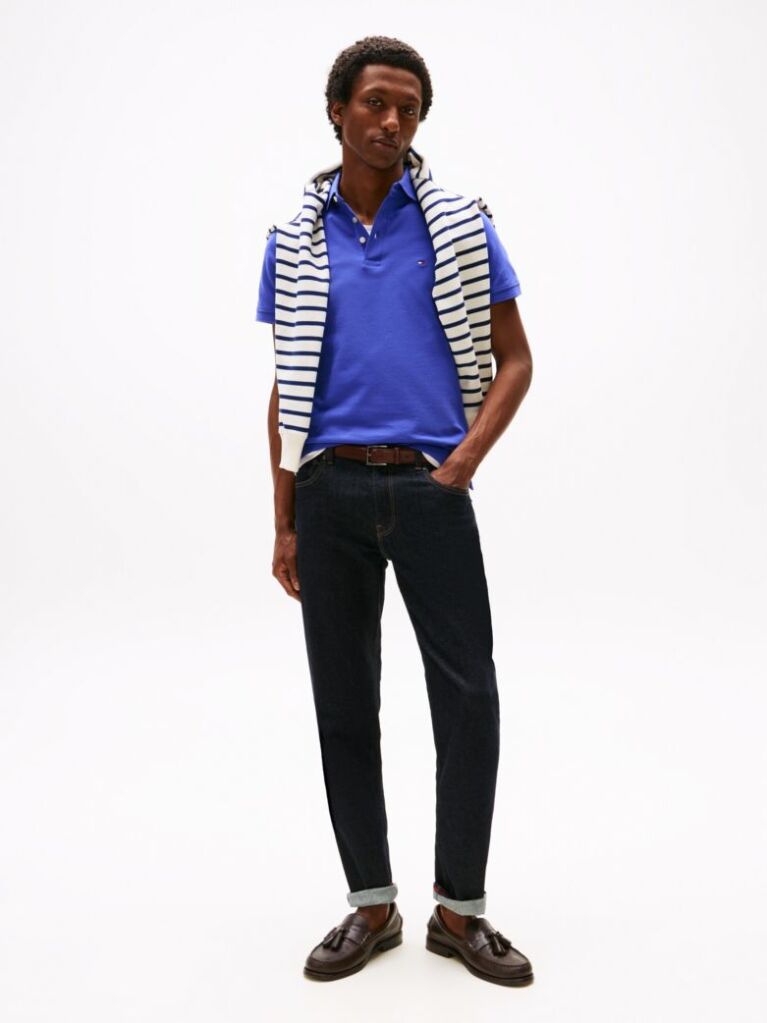 Blue 1985 Organic Cotton Slim Fit Polo  Men