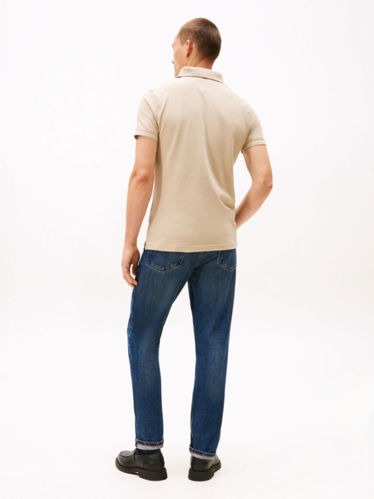 Beige 1985 Organic Cotton Slim Fit Polo  Men