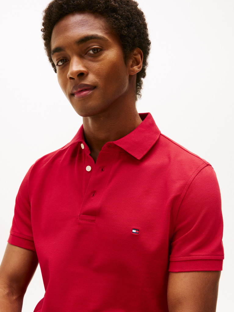 Red 1985 Organic Cotton Slim Fit Polo  Men