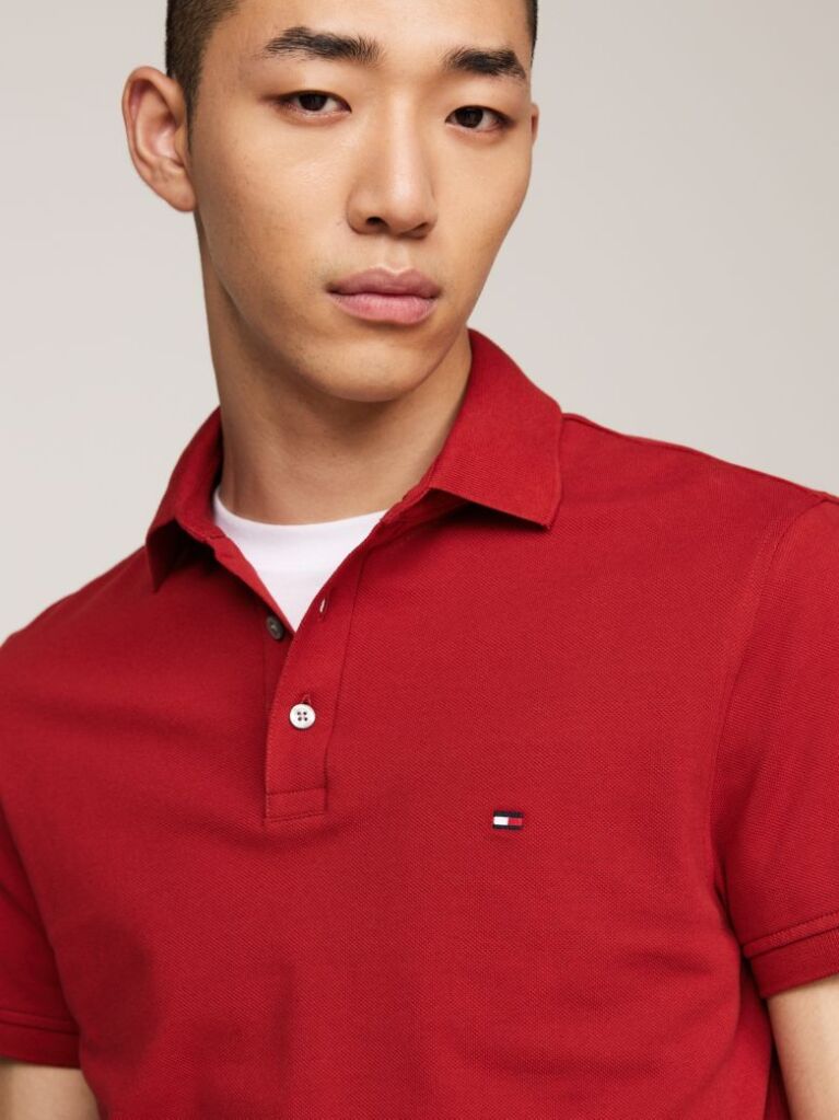 Red 1985 Organic Cotton Slim Fit Polo  Men