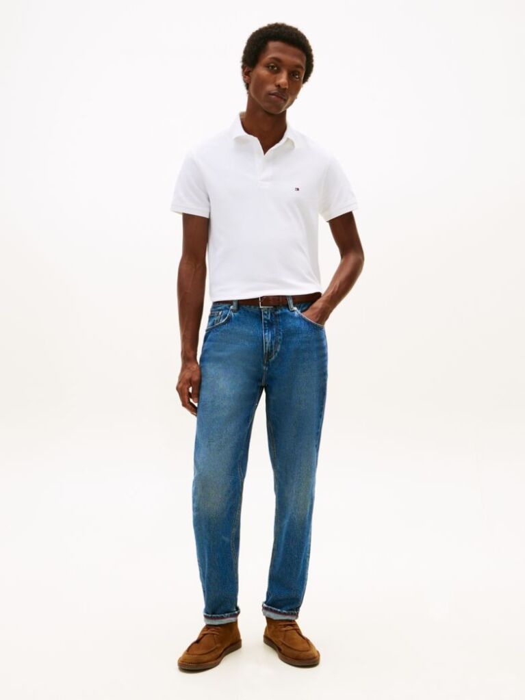 White 1985 Organic Cotton Slim Fit Polo  Men