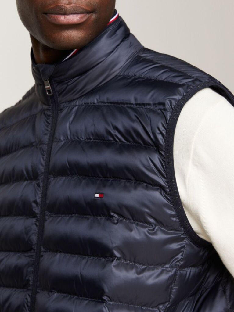 Blue Recycled Quilted Packable Vest  Men