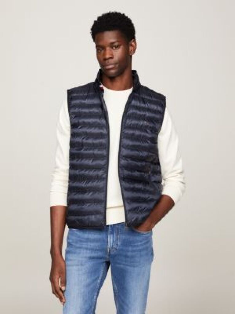Blue Recycled Quilted Packable Vest  Men