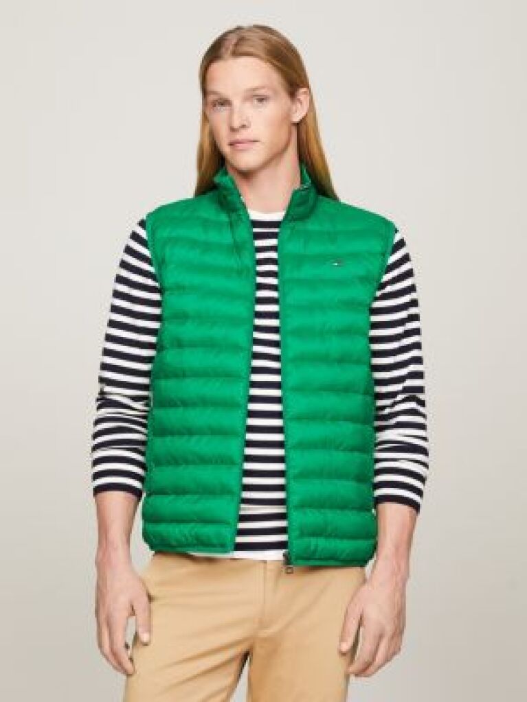Green Recycled Quilted Packable Vest  Men