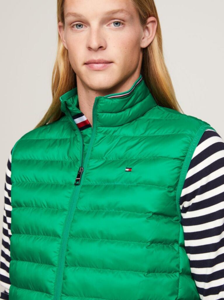 Green Recycled Quilted Packable Vest  Men