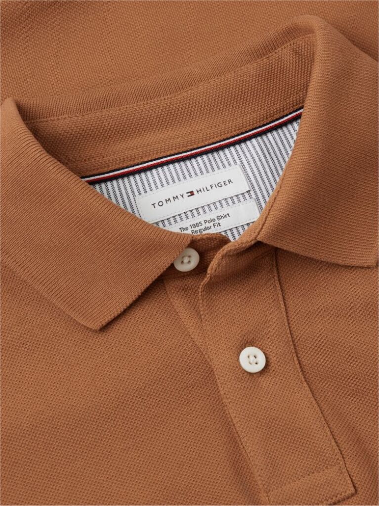 Brown 1985 TH Flex Regular Fit Long Sleeve Polo  Men
