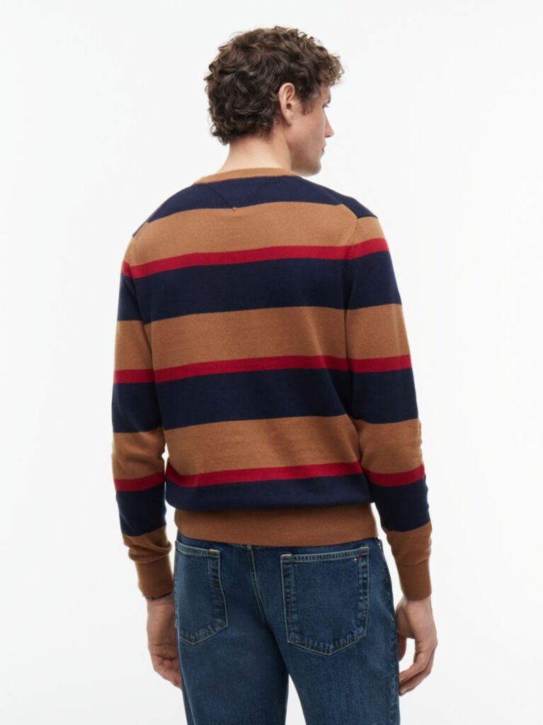 Multi Cotton Cashmere Crew Neck Jumper.  Men