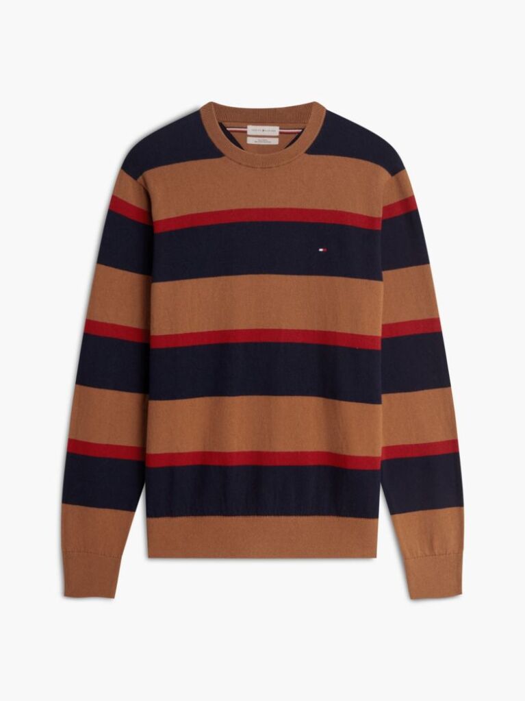 Multi Cotton Cashmere Crew Neck Jumper.  Men