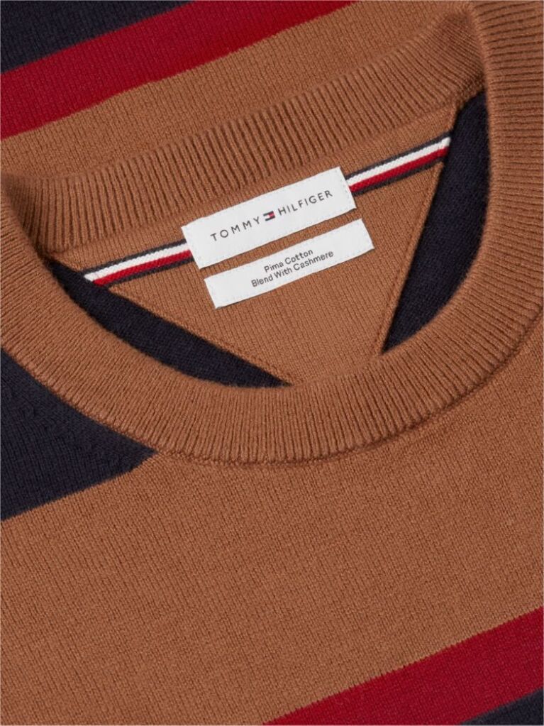 Multi Cotton Cashmere Crew Neck Jumper.  Men