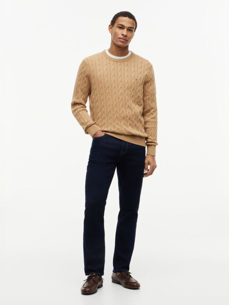 Brown Classics Cable Knit Relaxed Fit Jumper  Men