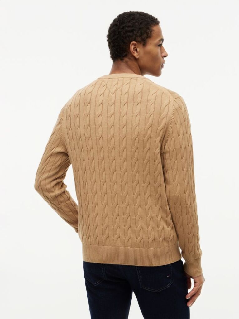 Brown Classics Cable Knit Relaxed Fit Jumper  Men
