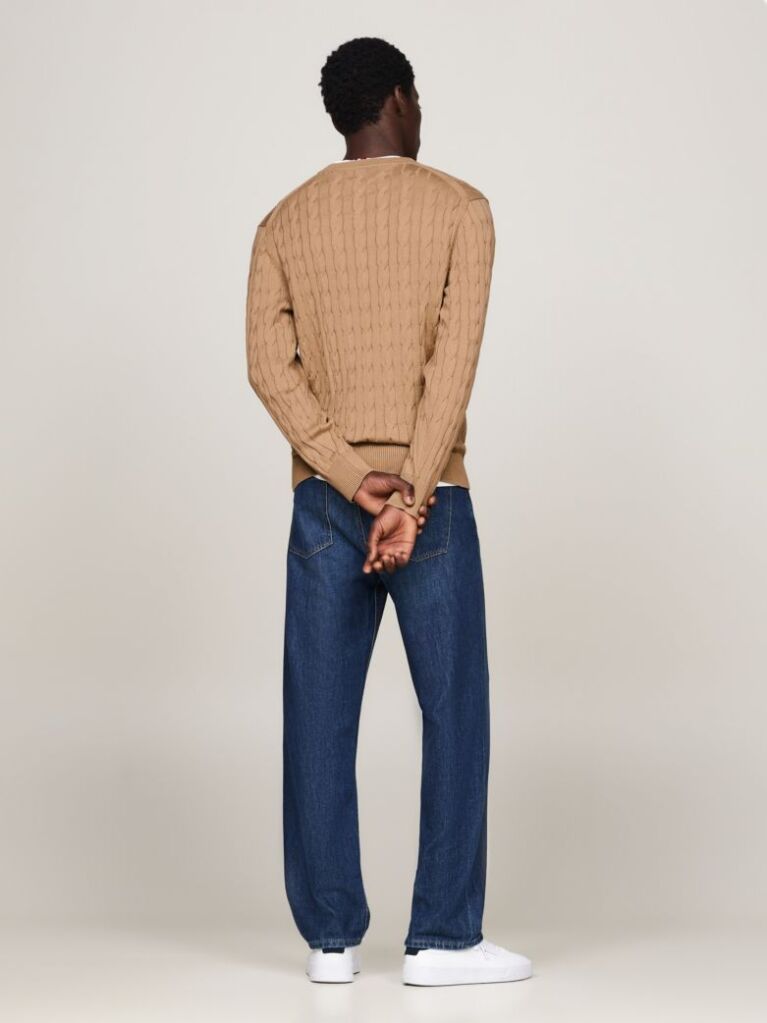 Brown Classics Cable Knit Relaxed Fit Jumper  Men