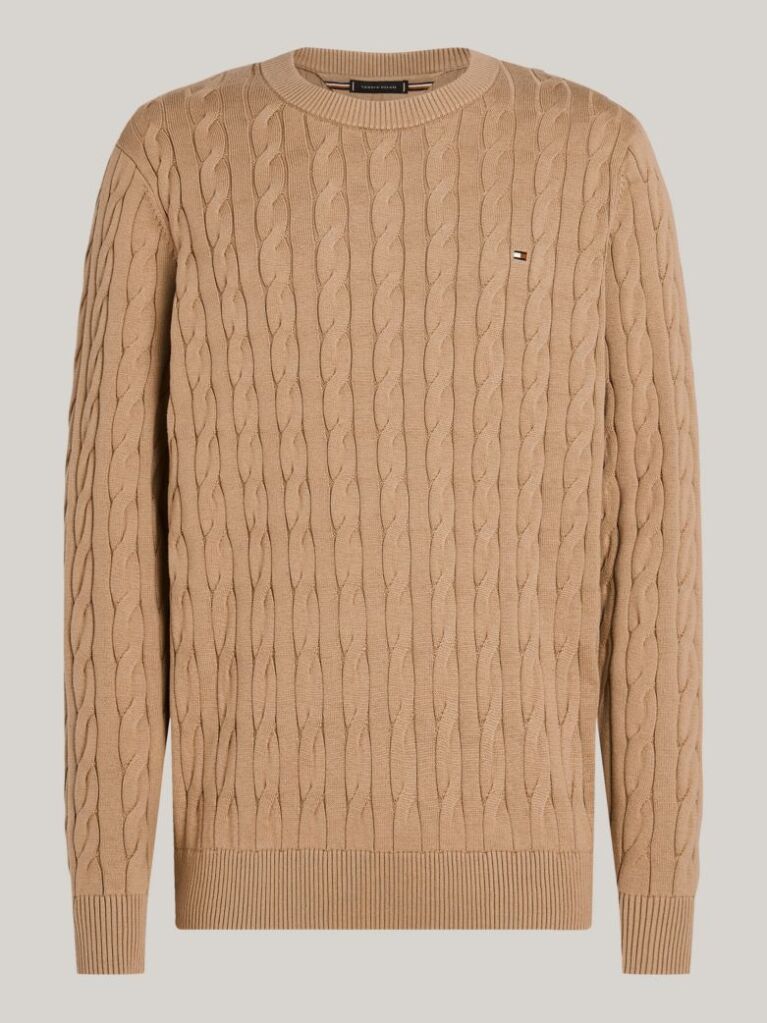 Brown Classics Cable Knit Relaxed Fit Jumper  Men