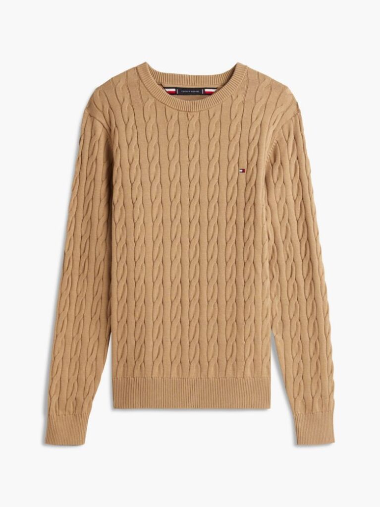 Brown Classics Cable Knit Relaxed Fit Jumper  Men
