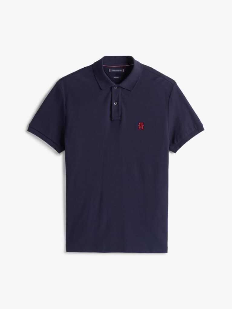 Blue TH Monogram Polo Shirt  Men