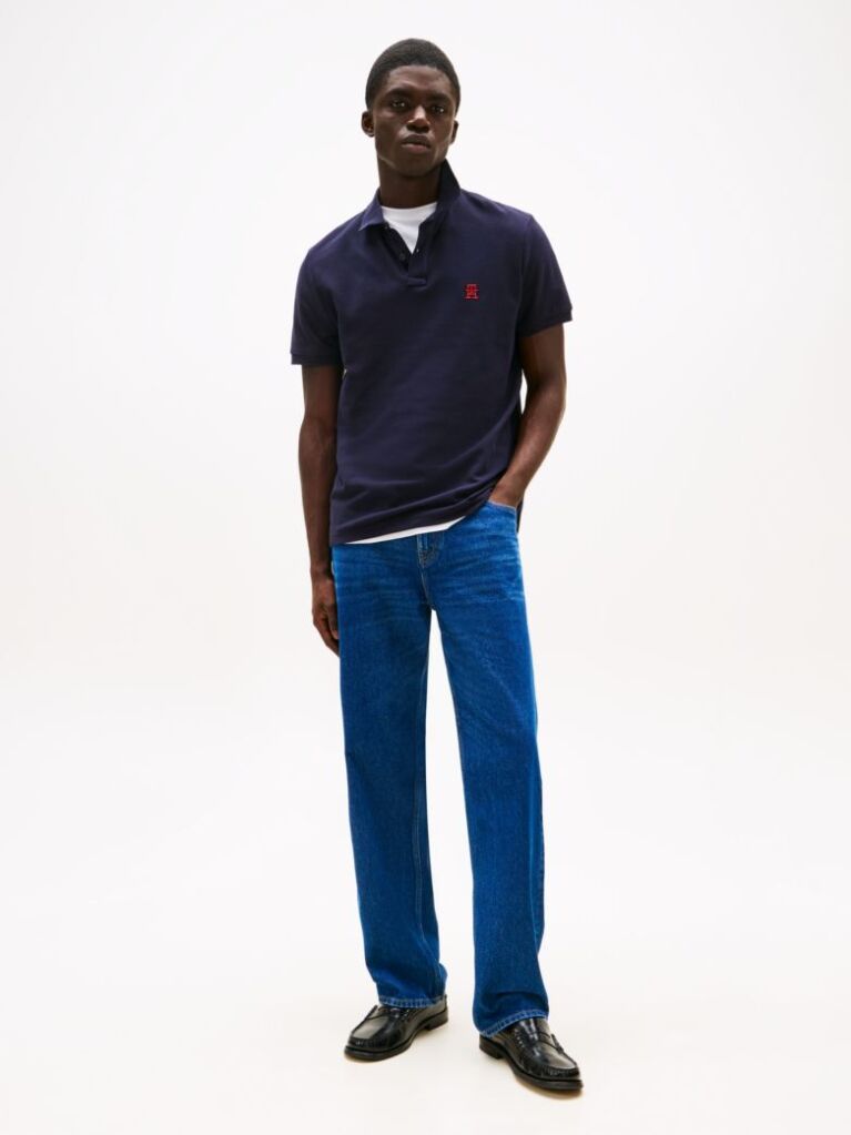 Blue TH Monogram Polo Shirt  Men