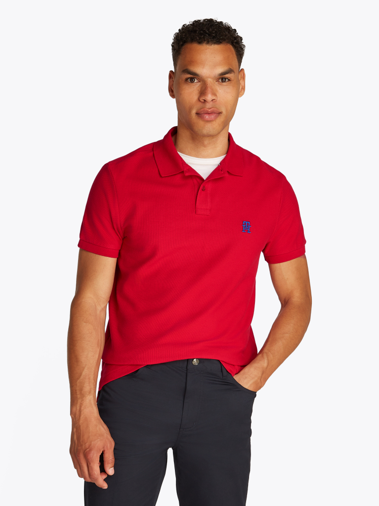 Red TH Monogram Polo Shirt  Men