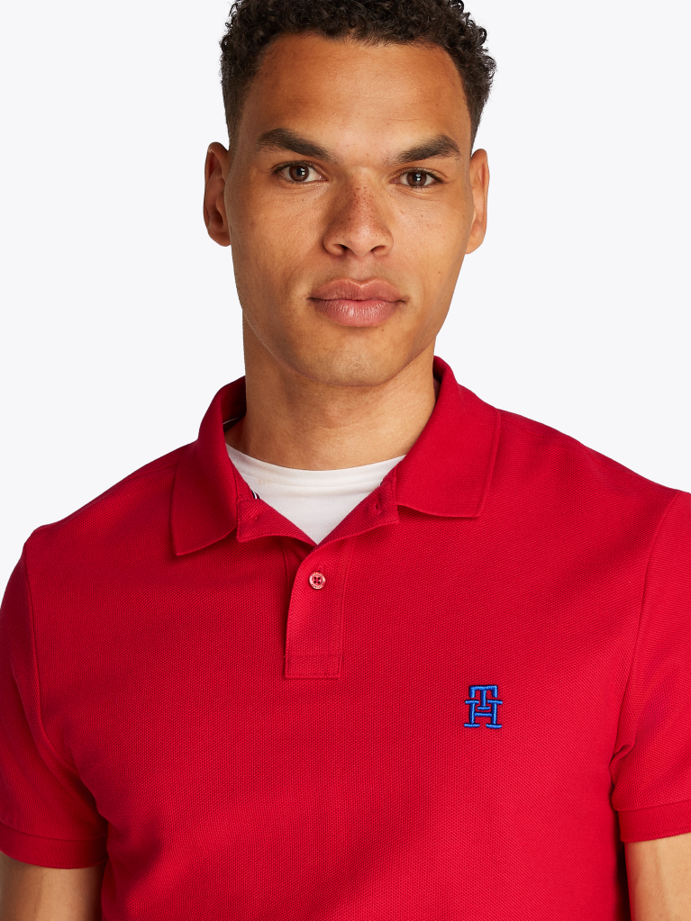 Red TH Monogram Polo Shirt  Men