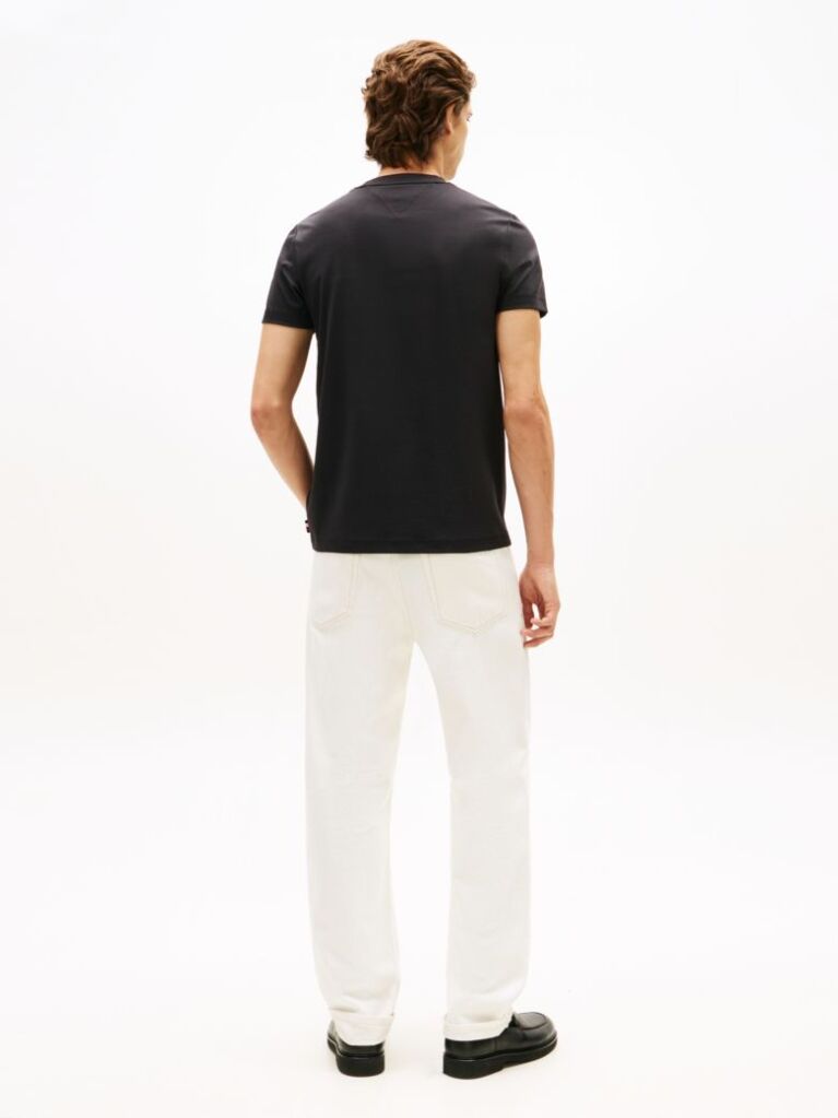 Μαύρο Slim T-Shirt Με Κεντητό Σημαιάκι  Άνδρες