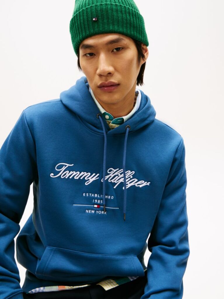 Μπλε Hoodie Με Λογότυπο  Άνδρες