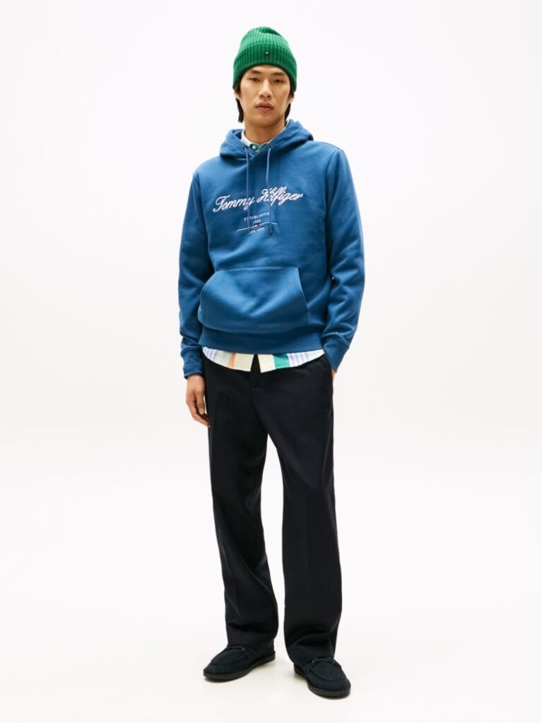 Μπλε Hoodie Με Λογότυπο  Άνδρες
