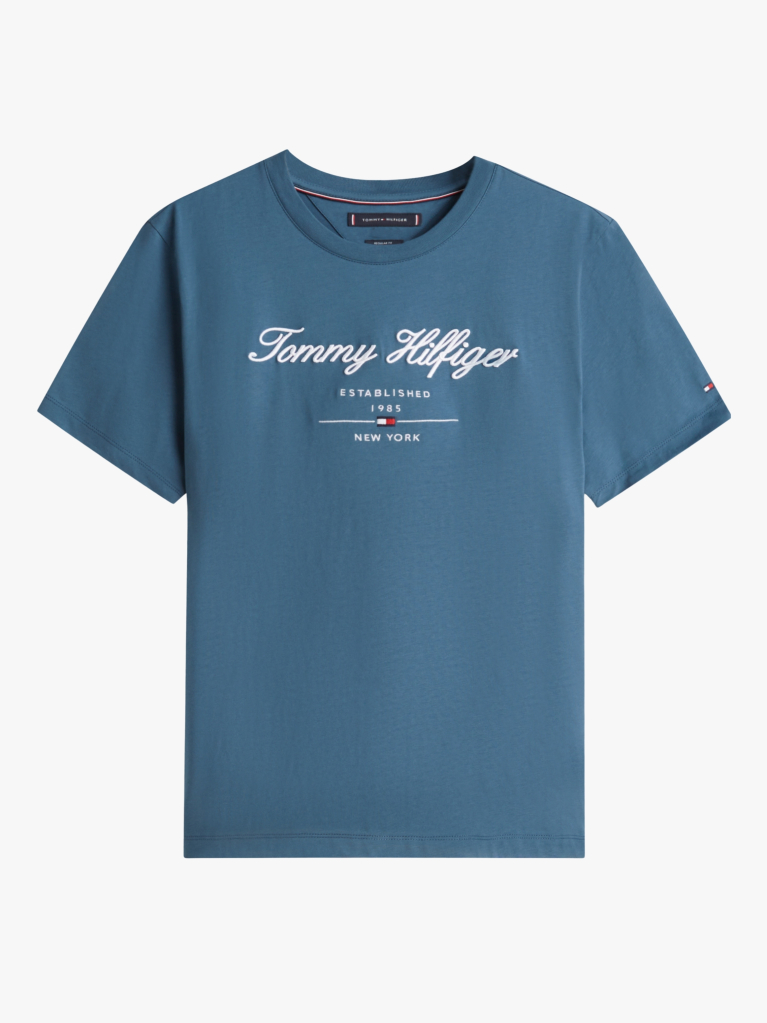 Μπλε T-Shirt Με Λογότυπο Και Κλασική Λαιμόκοψη  Άνδρες