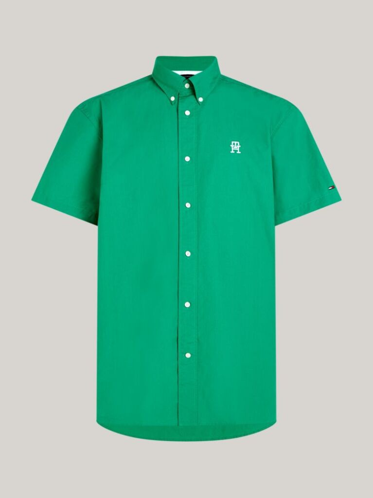 Green TH Monogram Regular Short Sleeve Shirt  Men