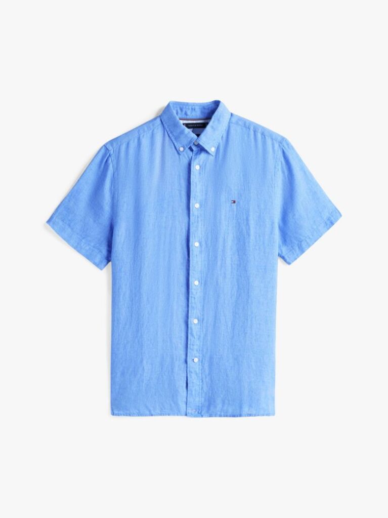 Blue Washed Pure Linen Shirt  Men