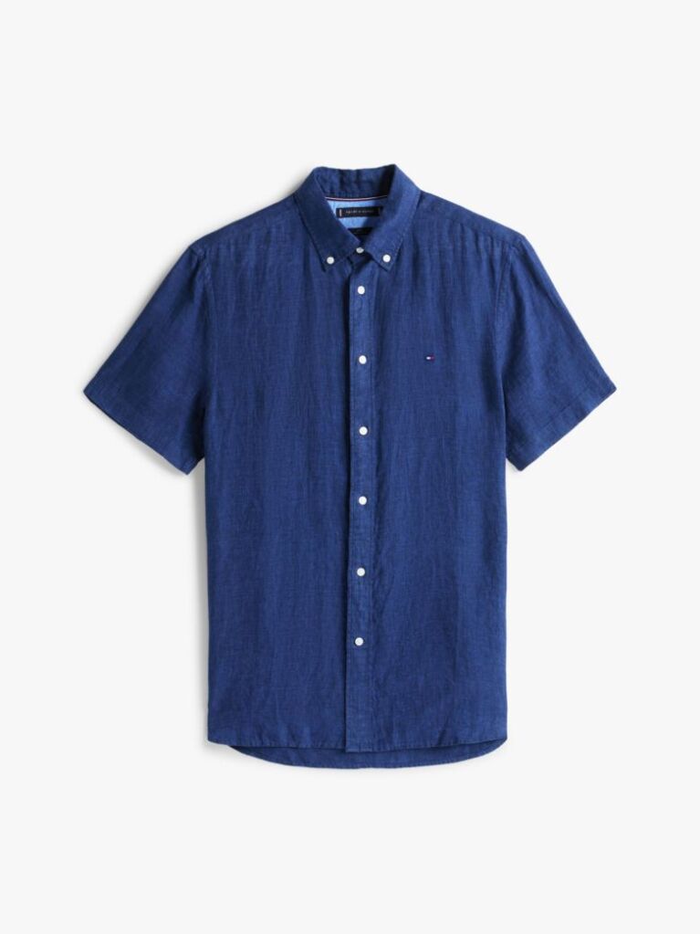 Blue Washed Pure Linen Shirt  Men