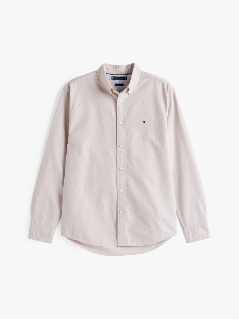 Beige Heritage Regular Fit Oxford Shirt  Men