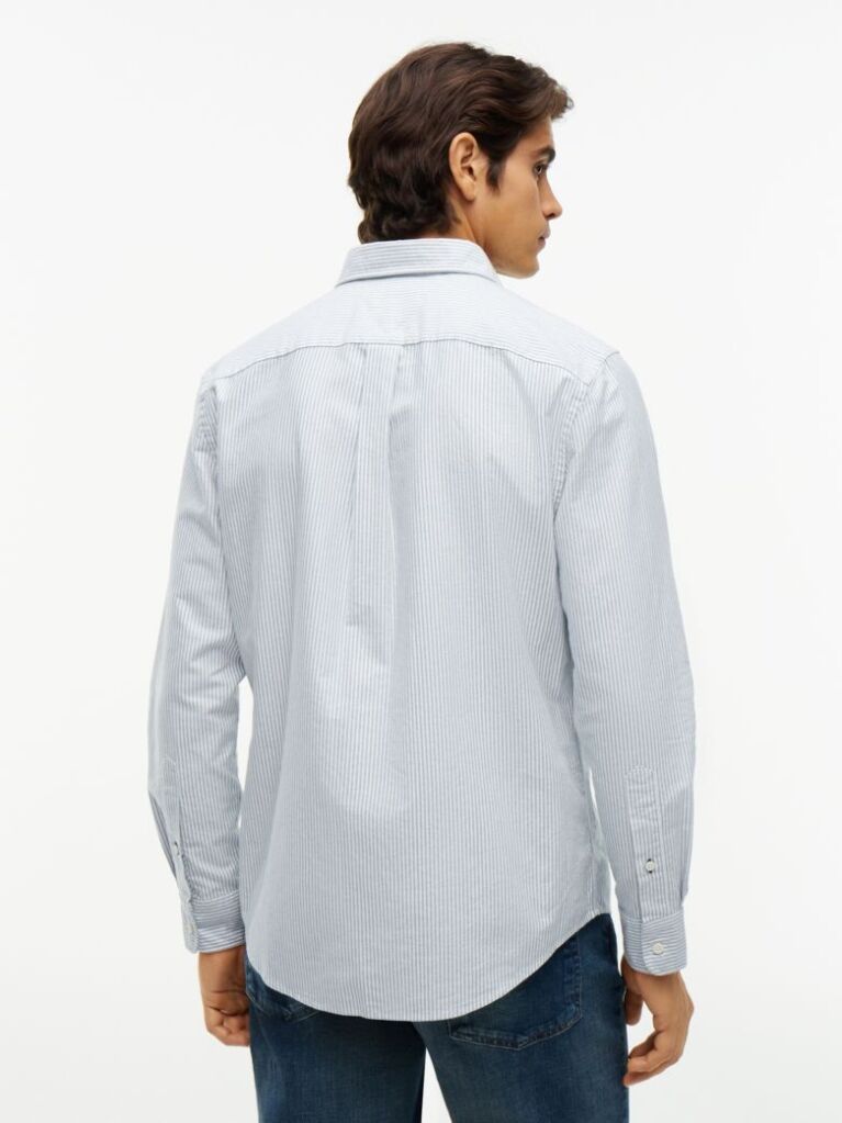 Blue Heritage Stripe Regular Fit Oxford Shirt  Men