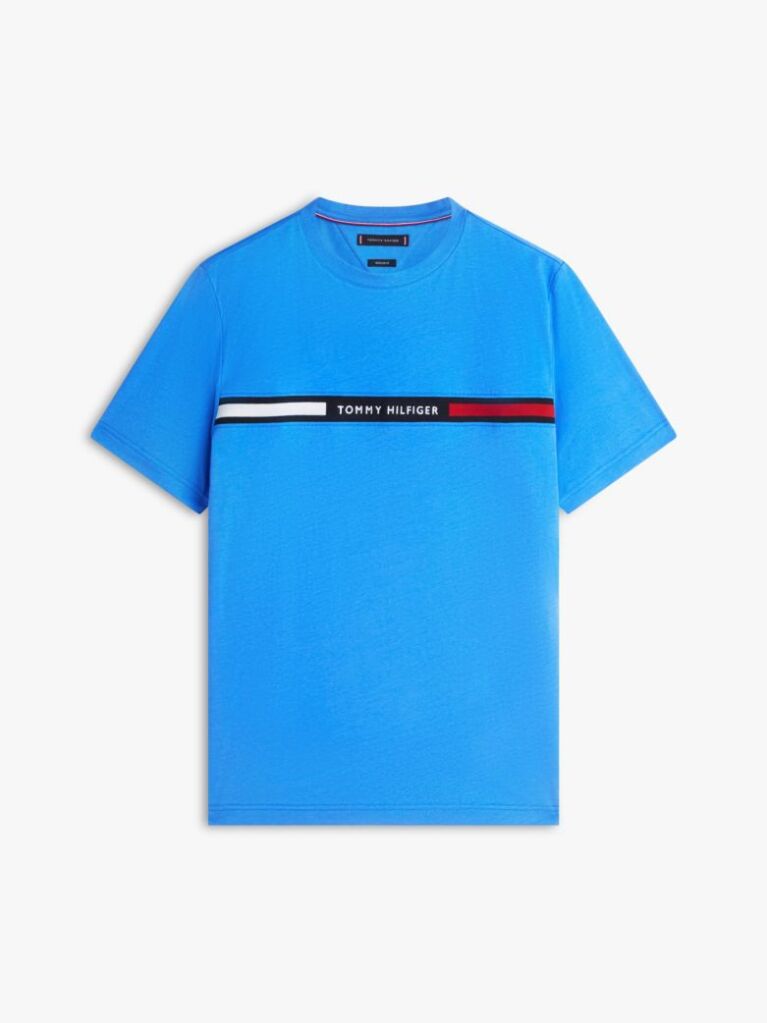 Μπλε T-Shirt Με Λογότυπο Και Κανονική Λαιμόκοψη  Άνδρες