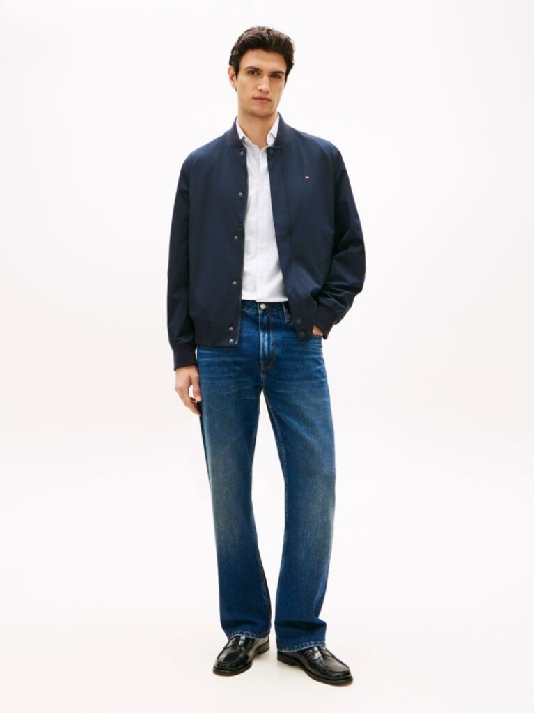 Blue Lightweight Relaxed Bomber Jacket  Men