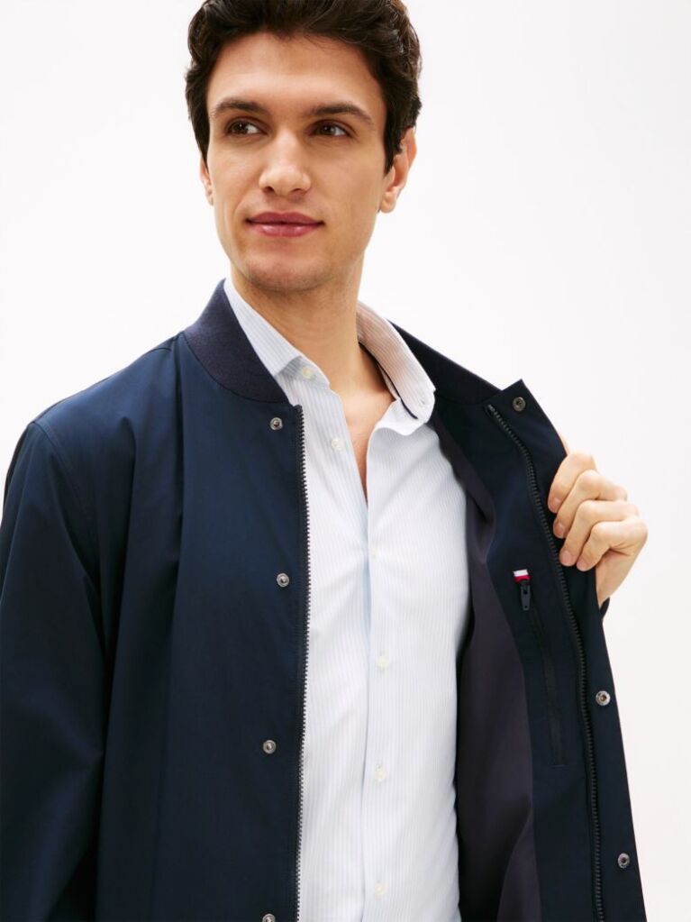 Blue Lightweight Relaxed Bomber Jacket  Men