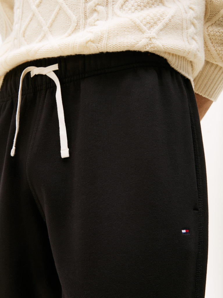 Μαύρο Παντελόνι Φόρμας Από Fleece Με Μανσέτες  Άνδρες