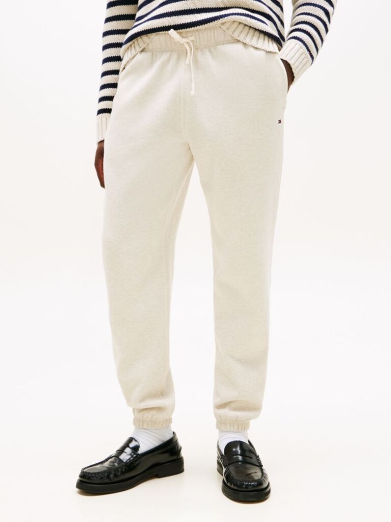 Beige Cuffed Leg Fleece Joggers  Men
