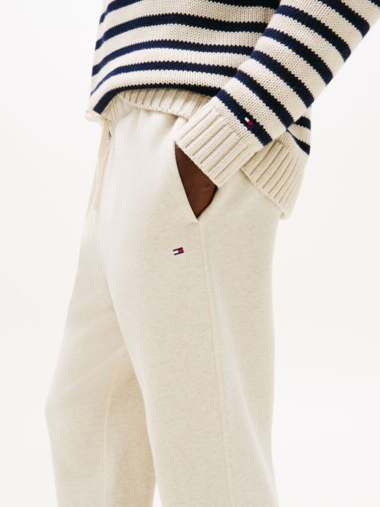 Beige Cuffed Leg Fleece Joggers  Men