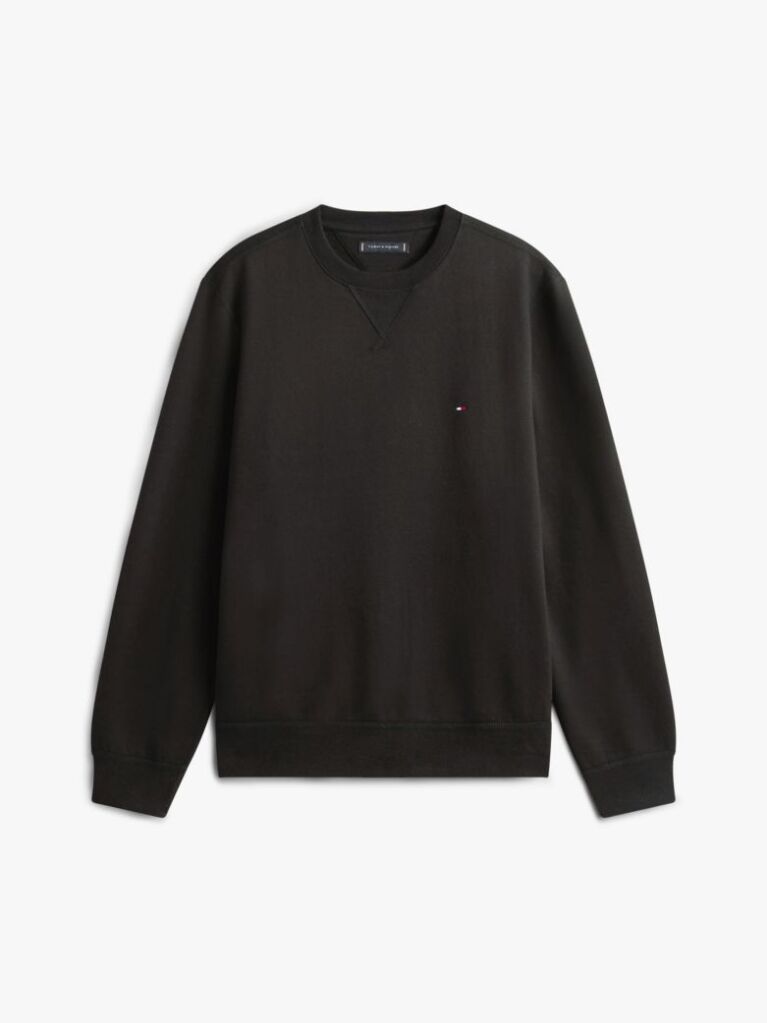Μαύρο Φούτερ Fleece Με Κλασική Λαιμόκοψη  Άνδρες
