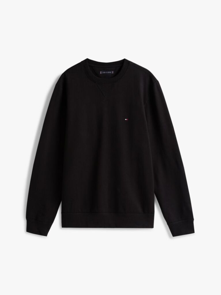 Μαύρο Φούτερ Fleece Με Κλασική Λαιμόκοψη  Άνδρες