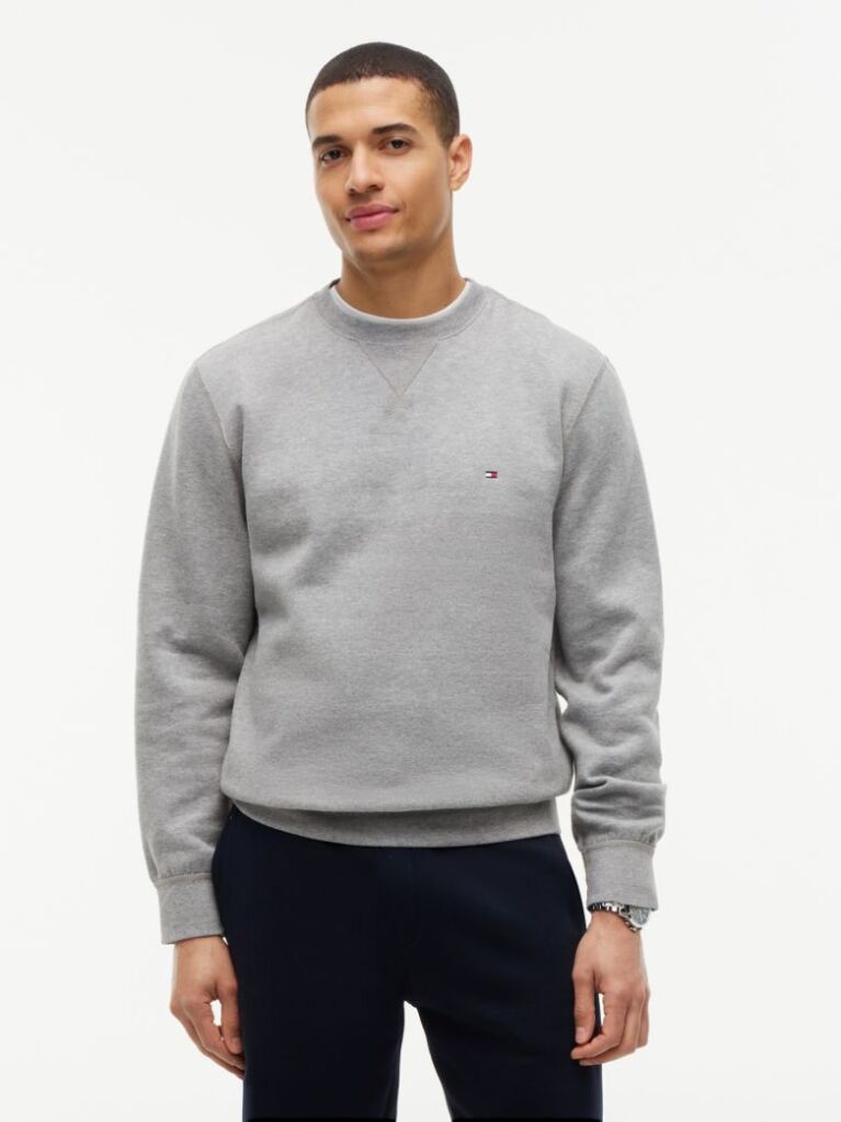 Grey Fleece Crew Neck Sweatshirt  Men