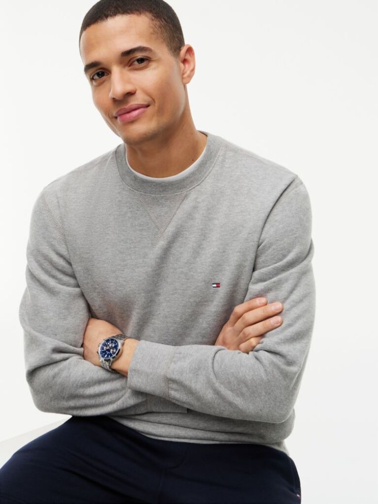 Grey Fleece Crew Neck Sweatshirt  Men