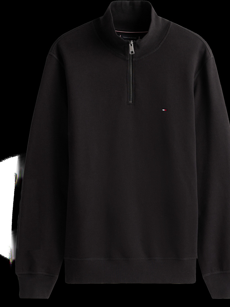 Black Quarter-Zip Fleece Sweatshirt  Men