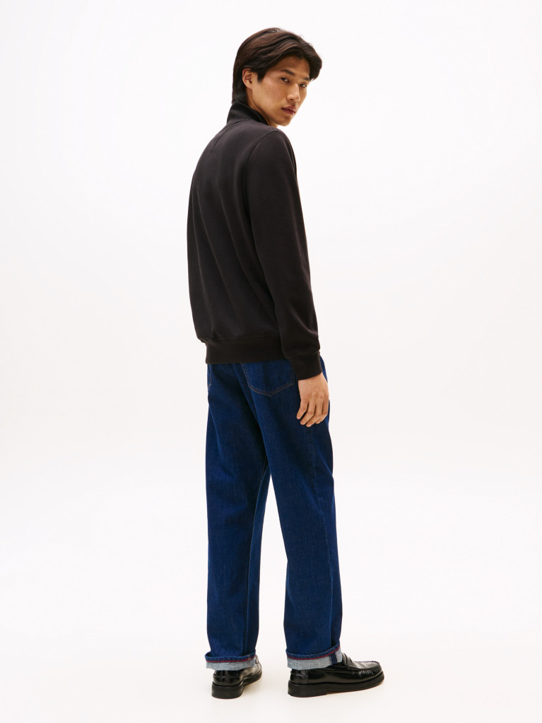 Black Quarter-Zip Fleece Sweatshirt  Men